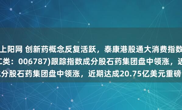 上阳网 创新药概念反复活跃，泰康港股通大消费指数(A类：006786；C类：006787)跟踪指数成分股石药集团盘中领涨，近期达成20.75亿美元重磅合作