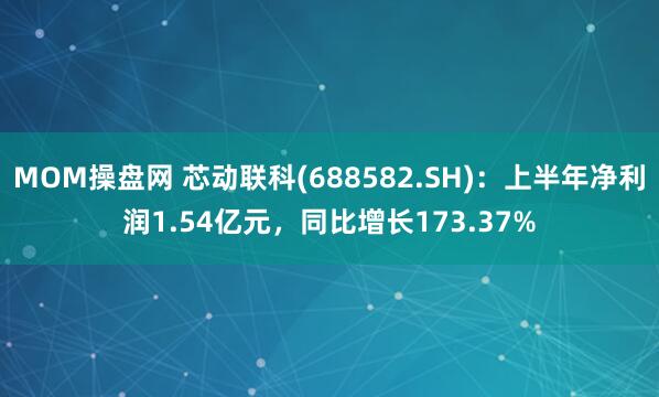 MOM操盘网 芯动联科(688582.SH)：上半年净利润1.54亿元，同比增长173.37%